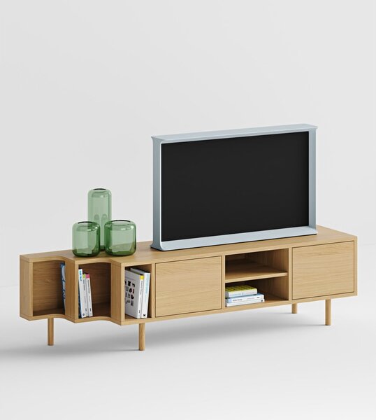TV stolek v dekoru dubu v přírodní barvě 189x50x44 cm Shift – Woodman