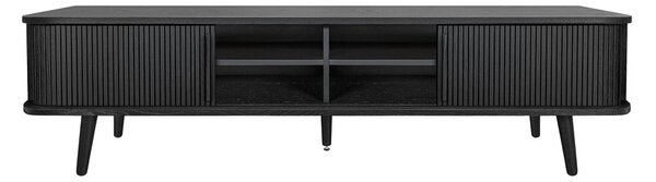 Černý TV stolek v dekoru dubu 178x50x40 cm Rove – Woodman