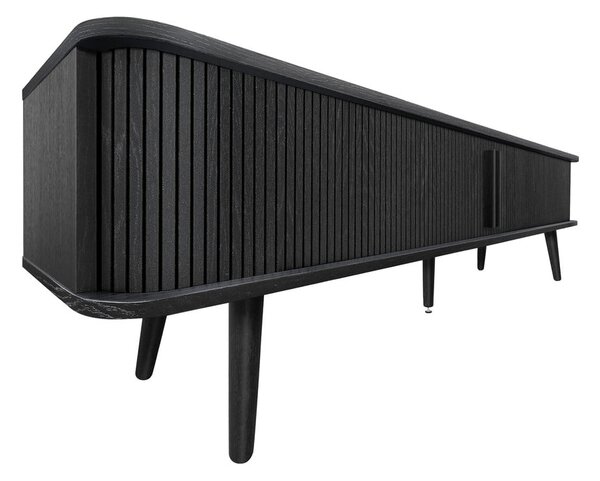 Černý TV stolek v dekoru dubu 178x50x40 cm Rove – Woodman