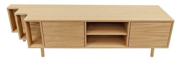 TV stolek v dekoru dubu v přírodní barvě 189x50x44 cm Shift – Woodman