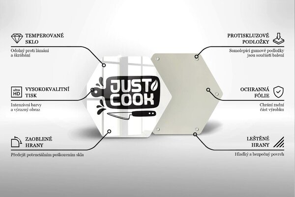 Skleněná deska do kuchyně Just cook