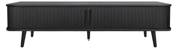 Černý TV stolek v dekoru dubu 178x50x40 cm Rove – Woodman