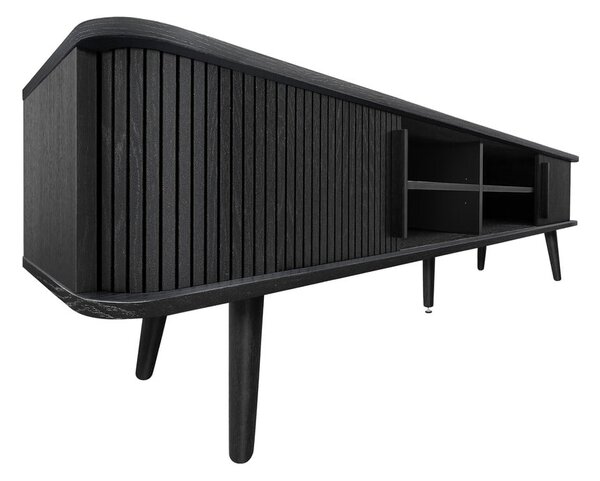 Černý TV stolek v dekoru dubu 178x50x40 cm Rove – Woodman