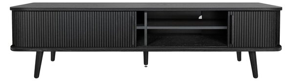 Černý TV stolek v dekoru dubu 178x50x40 cm Rove – Woodman