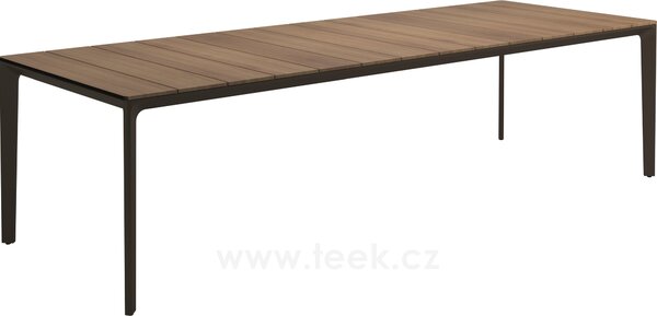 Gloster Jídelní stůl Carver, Gloster, obdélníkový 280x100x73 cm, rám hliník barva meteor, deska teak