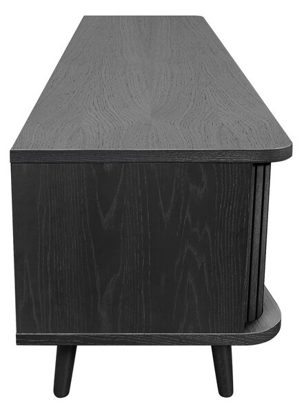 Černý TV stolek v dekoru dubu 178x50x40 cm Rove – Woodman