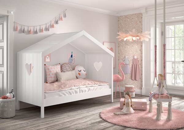 DĚTSKÁ POSTEL SE STŘÍŠKOU, 90/200 cm bílá MID.YOU - Dětské postele, Online Only