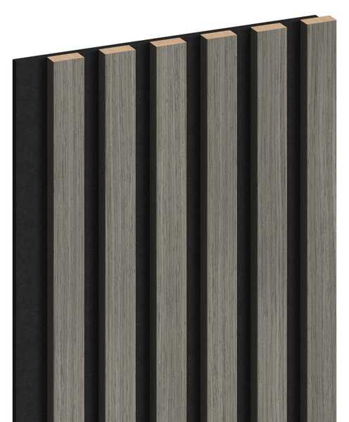 Mexen Lam-F, akustické stěnové lamely 275 × 30 cm, plstěný podklad 8 mm, technická dýha, dub Heritage, S105-275307-3015-008