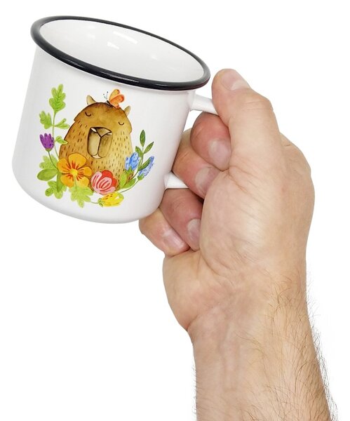 Keramický hrnek ePiPí Kapybara, bílý, český design, autorská ilustrace, 250 ml