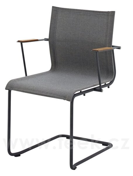 Gloster Stohovatelné konzolové jídelní křeslo Sway, Gloster, 58,5x55x85 cm, rám lakovaná nerez barva meteor, výplet Batyline barva anthracite