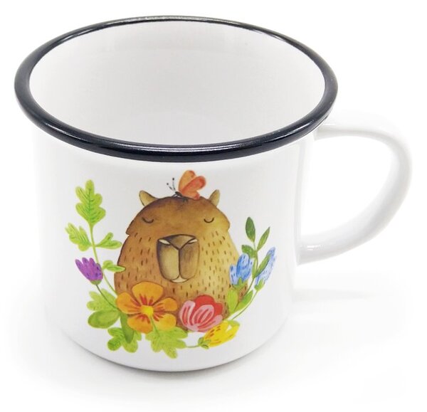 Keramický hrnek ePiPí Kapybara, bílý, český design, autorská ilustrace, 250 ml
