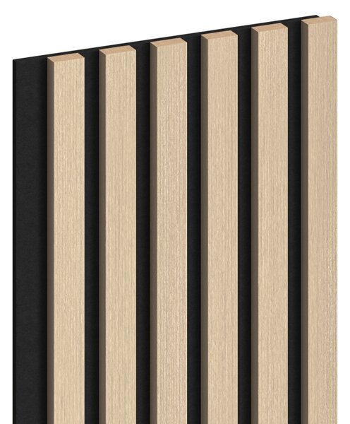Mexen Lam-F, akustické stěnové lamely 275 × 30 cm, plstěný podklad 8 mm, technická dýha, dub pískový, S105-275307-3015-001
