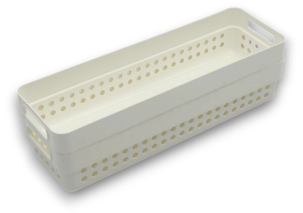 CONFORTIME Sada 2 košíků na organizaci, organizéry do zásuvky KOLE 24 x 7,5 cm - bílé