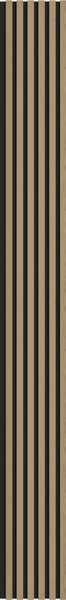 Mexen Lam-F, akustické stěnové lamely 275 × 30 cm, plstěný podklad 8 mm, technická dýha, dub ušlechtilý, S105-275307-3015-004