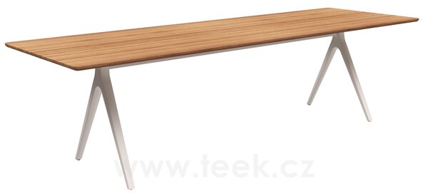 Gloster Jídelní stůl Split, Gloster, obdélníkový 280x92x74 cm, rám hliník barva meteor, deska teak