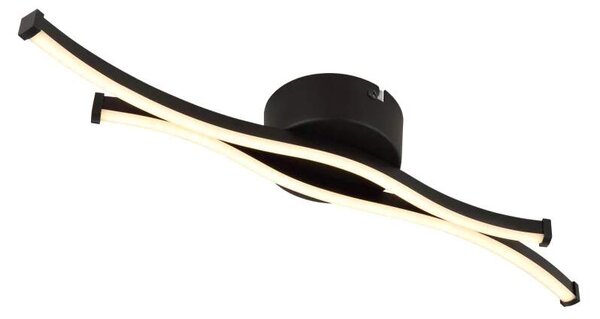 Globo 67336-12 BOYD - Moderní LED stropní lustr v černé barvě, LED 12W, 3000K , 47,5cm (Stropní svítidlo v černé barvě vhodné do menších prostor)