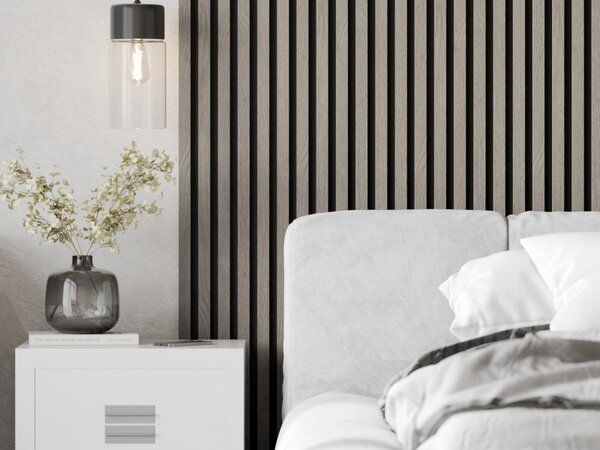 Mexen Lam-F, akustické stěnové lamely 275 × 30 cm, plstěný podklad 8 mm, technická dýha, dub popelavý, S105-275307-3015-005