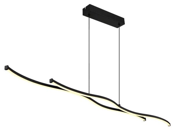 Globo 67336-30H BOYD - Moderní LED závěsný lustr v černé barvě, LED 30W, 3000K , 110,4cm (Závěsné svítidlo v černé barvě vhodné nad stůl)