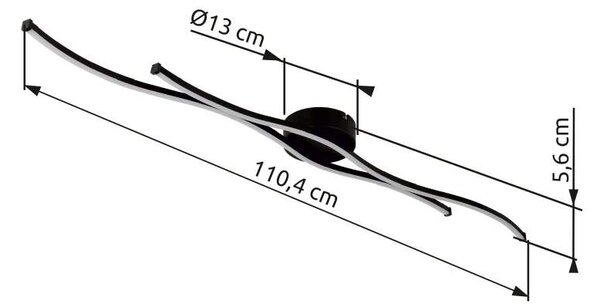 Globo 67336-30 BOYD - Moderní LED stropní lustr v černé barvě, LED 30W, 3000K , 110,4cm (Stropní svítidlo v černé barvě vhodné do větších místností)