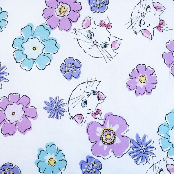 Bílé bavlněné dětské povlečení na jednolůžko 140x200 cm Marie Cat "Floral" – Jerry Fabrics