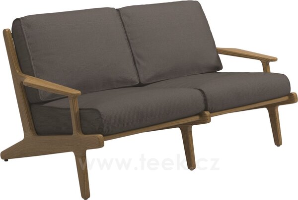 Gloster Teakové 2-místné sofa/pohovka Bay, Gloster, 156x93,5x72 cm, rám teak, výplet Batyline barva granite, sedáky kat. B barva dle vzorníku