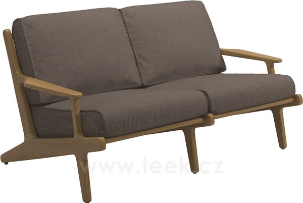 Gloster Teakové 2-místné sofa/pohovka Bay, Gloster, 156x93,5x72 cm, rám teak, výplet Batyline barva granite, sedáky kat. B barva dle vzorníku