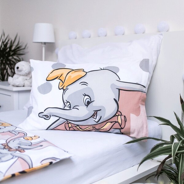 Bílo-šedé bavlněné dětské povlečení do postýlky 100x135 cm Dumbo "Dots" – Jerry Fabrics