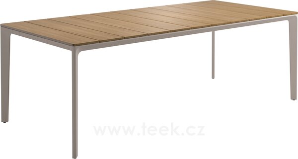 Gloster Jídelní stůl Carver, Gloster, obdélníkový 220x100x73 cm, rám hliník barva meteor, deska teak