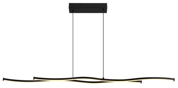 Globo 67336-30H BOYD - Moderní LED závěsný lustr v černé barvě, LED 30W, 3000K , 110,4cm (Závěsné svítidlo v černé barvě vhodné nad stůl)