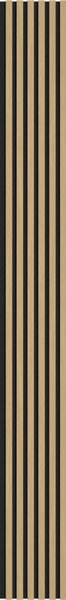 Mexen Lam-F, akustické stěnové lamely 275 × 30 cm, plstěný podklad 8 mm, technická dýha, dub zlatavý, S105-275307-3015-003