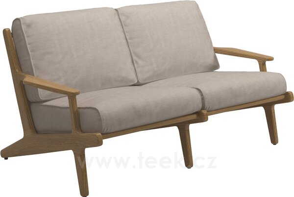 Gloster Teakové 2-místné sofa/pohovka Bay, Gloster, 156x93,5x72 cm, rám teak, výplet Batyline barva granite, sedáky kat. B barva dle vzorníku