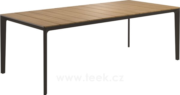 Gloster Jídelní stůl Carver, Gloster, obdélníkový 220x100x73 cm, rám hliník barva meteor, deska teak