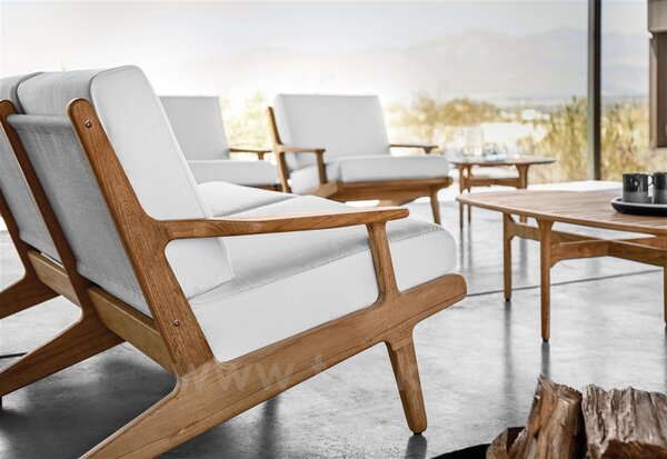 Gloster Teakové 2-místné sofa/pohovka Bay, Gloster, 156x93,5x72 cm, rám teak, výplet Batyline barva granite, sedáky kat. B barva dle vzorníku