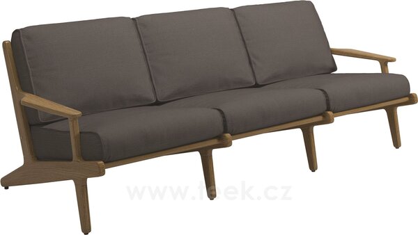 Gloster Teakové 3-místné sofa/pohovka Bay, Gloster, 225x93,5x72 cm, rám teak, výplet Batyline barva granite, sedáky kat. B barva dle vzorníku