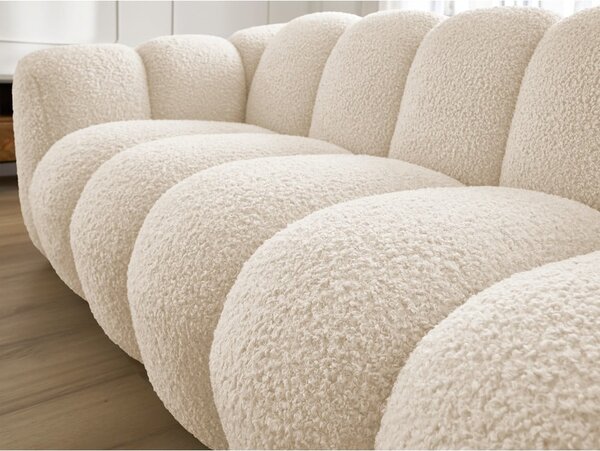 Béžová pohovka z textilie bouclé 232 cm Hippolyte – Bobochic Paris