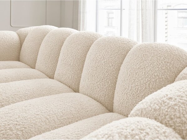 Béžová pohovka z textilie bouclé 232 cm Hippolyte – Bobochic Paris