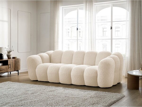 Béžová pohovka z textilie bouclé 232 cm Hippolyte – Bobochic Paris