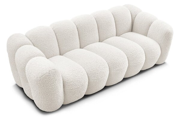 Bílá pohovka z textilie bouclé 232 cm Hippolyte – Bobochic Paris