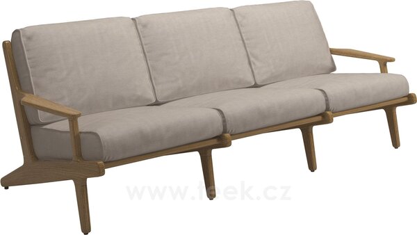 Gloster Teakové 3-místné sofa/pohovka Bay, Gloster, 225x93,5x72 cm, rám teak, výplet Batyline barva granite, sedáky kat. B barva dle vzorníku