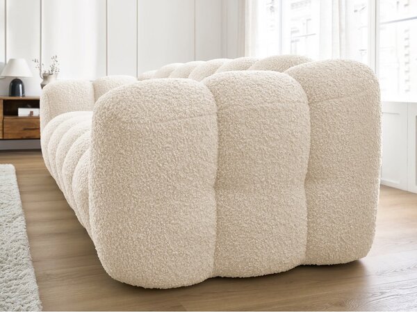 Béžová pohovka z textilie bouclé 232 cm Hippolyte – Bobochic Paris