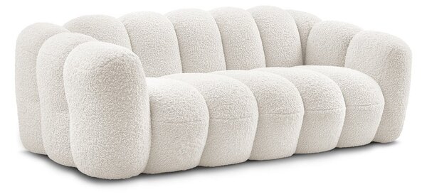 Bílá pohovka z textilie bouclé 232 cm Hippolyte – Bobochic Paris