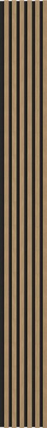 Mexen Lam-F, akustické stěnové lamely 275 × 30 cm, plstěný podklad 8 mm, technická dýha, ořech lněný, S105-275307-3015-015