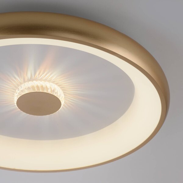 JUST LIGHT. GmbH Stropní svítidlo Vertigo LED, Ø 61,5 cm, mosaz, stmívatelný, Mosaz / zlato, Obývací pokoj / jídelna, kov, Moderní
