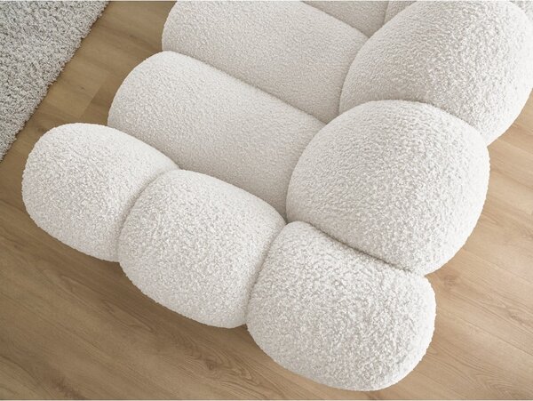 Bílá pohovka z textilie bouclé 232 cm Hippolyte – Bobochic Paris