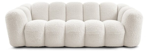 Bílá pohovka z textilie bouclé 232 cm Hippolyte – Bobochic Paris