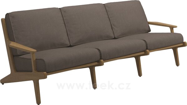 Gloster Teakové 3-místné sofa/pohovka Bay, Gloster, 225x93,5x72 cm, rám teak, výplet Batyline barva granite, sedáky kat. B barva dle vzorníku
