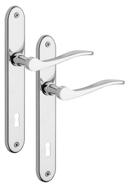 ROSTEX dveřní kování SILUET Provedení: BB (dozický klíč), Rozteč: 90 mm, Povrch: Nerez chrom (0100)