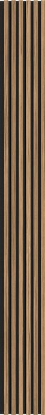 Mexen Lam-F, akustické stěnové lamely 275 × 30 cm, plstěný podklad 8 mm, technická dýha, ořech světlý, S105-275307-3015-017