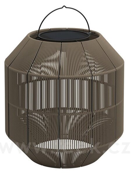 Gloster Ratanová venkovní solární LED lampa Ambient Nest, Gloster, 45x45x58 cm, rám nerez, ratanový výplet světle béžový (Fawn), vč. dálkového ovládání a nabíjecího kabelu