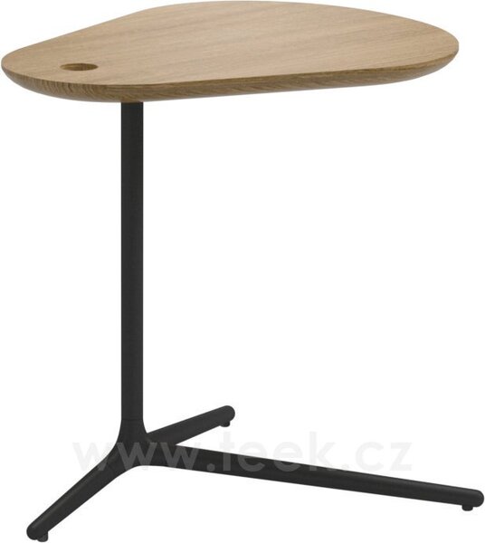 Gloster Odkládací stolek Trident, Gloster, deska ovál 52,5x43,5x50 cm, rám lakovaná nerez barva meteor, deska teak